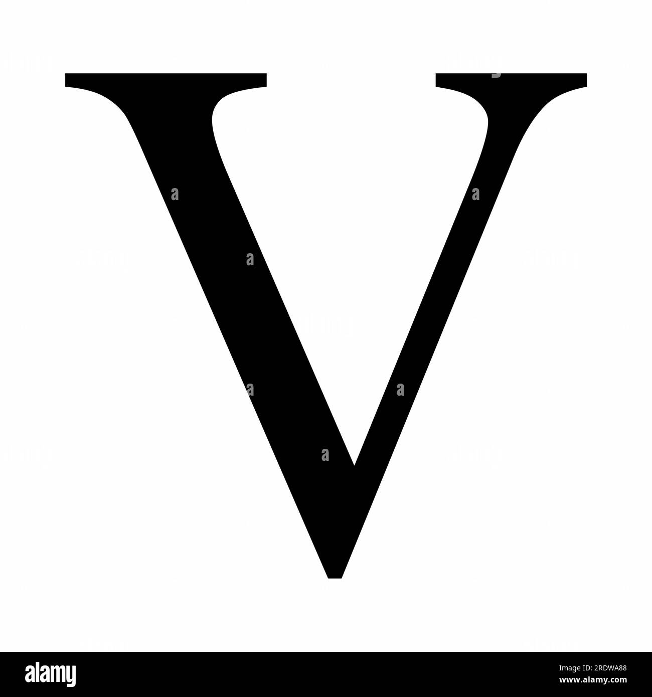 Numero numerico romano 5 isolato su sfondo bianco Illustrazione Vettoriale