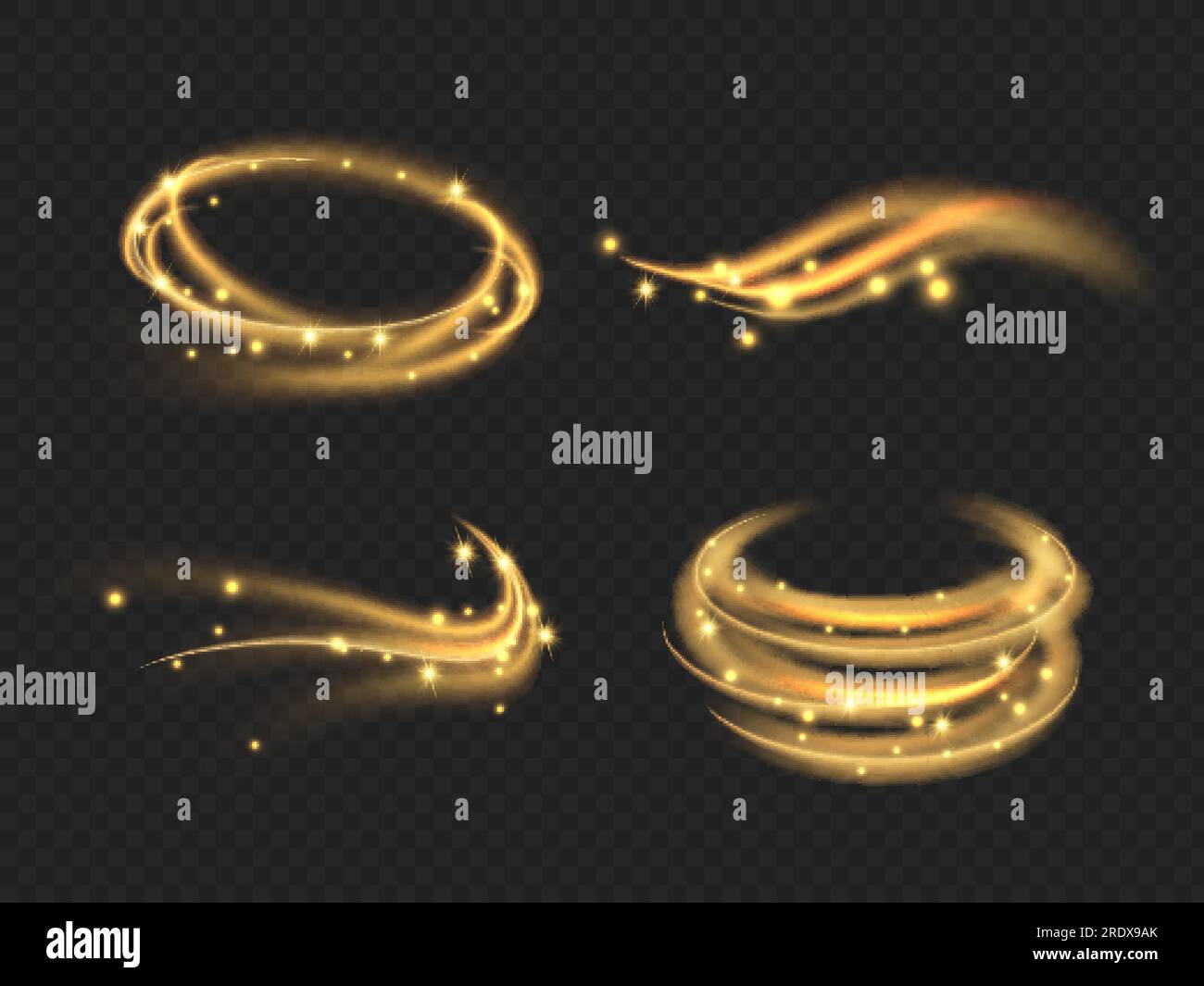 Effetto vento. Magica forme e simboli trasparenti e ruota un modello realistico di mago vettoriale decente Illustrazione Vettoriale