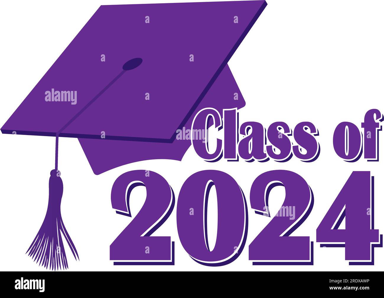 Tappo graduato classe viola 2024 Illustrazione Vettoriale