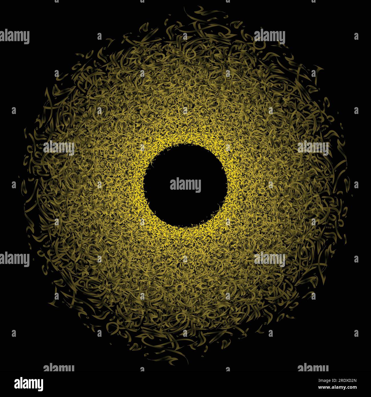 Cerchio gradiente islamico astratto giallo Illustrazione Vettoriale