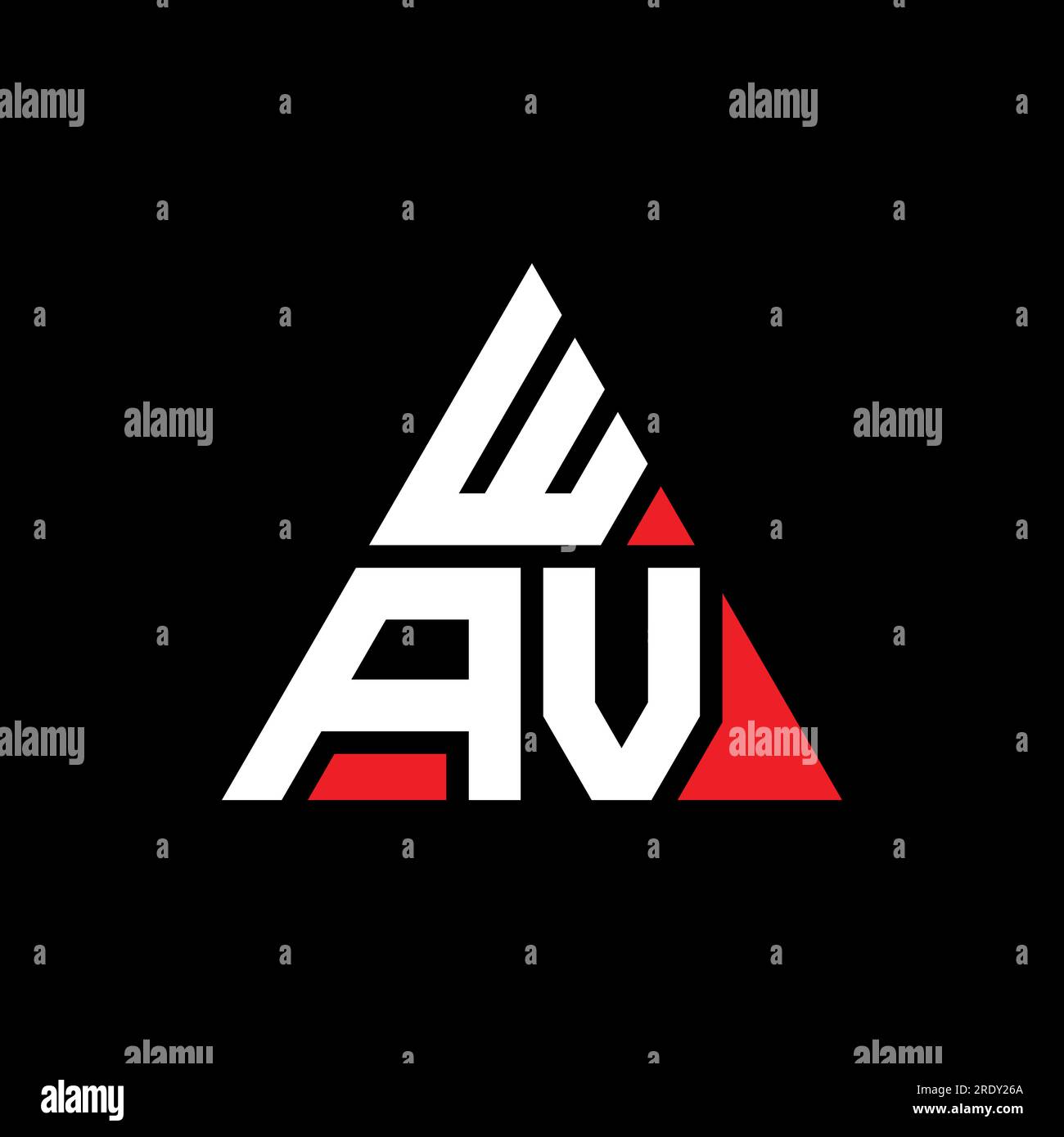 Logo WAV triangolare a lettere con forma triangolare. Monogramma di design con logo WAV Triangle. Modello logo vettoriale triangolare WAV di colore rosso. WAV triangul Illustrazione Vettoriale