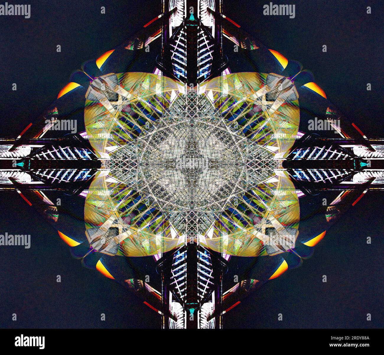 La Città delle Arti e delle Scienze è un complesso di intrattenimento, culturale e architettonico nella città di Valencia, Spagna. È diventato uno dei più im Foto Stock