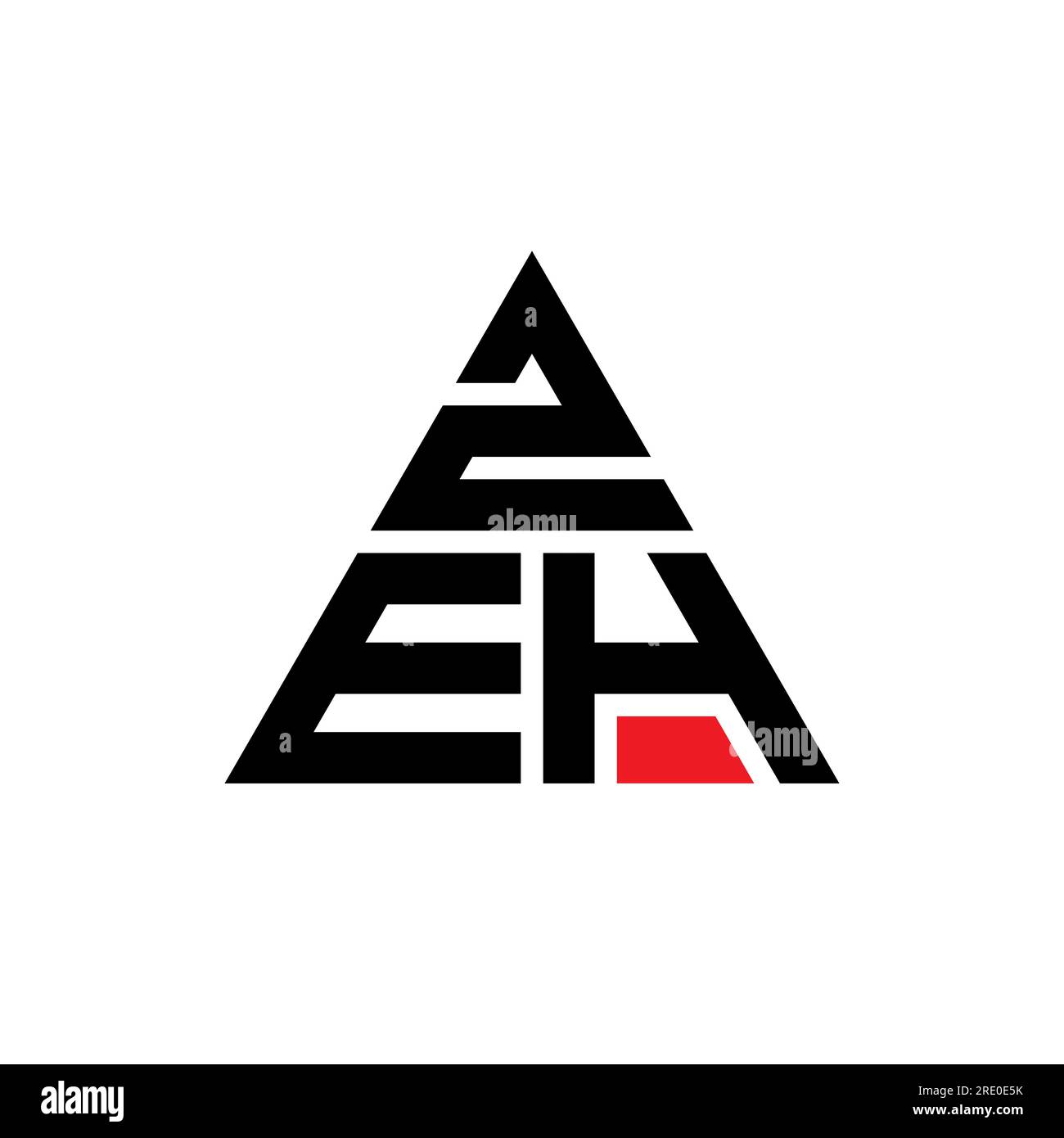 Logo triangolare ZEH con forma triangolare. Monogramma con logo triangolare ZEH. Modello di logo vettoriale triangolare ZEH DI colore rosso. ZEH triangul Illustrazione Vettoriale