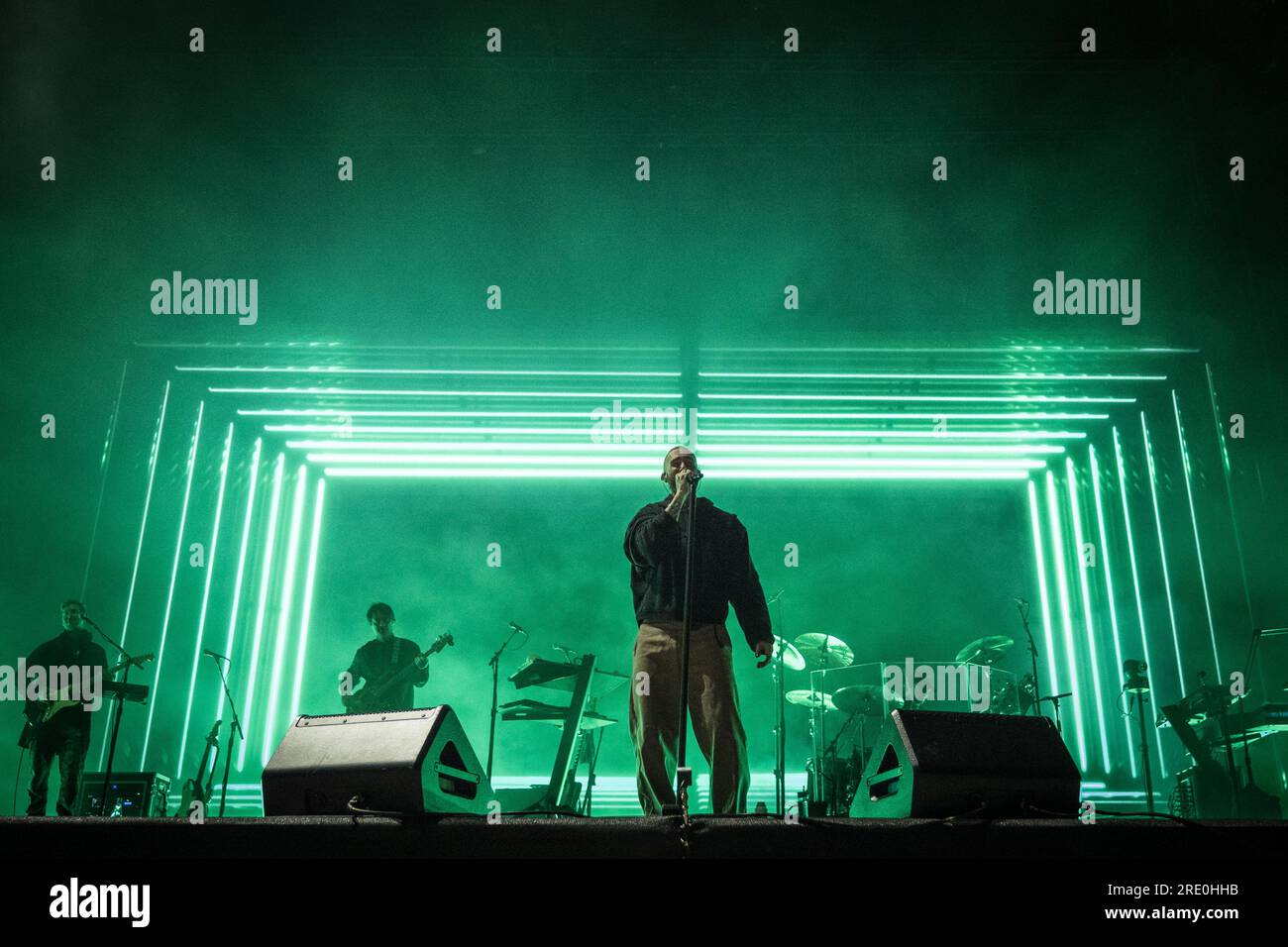 Odense, Danimarca. 23 giugno 2023. La band pop rock americana Maroon 5 esegue un concerto dal vivo durante il festival di musica danese Tinderbox 2023 a Odense. Qui il cantante e musicista Adam Levine è visto dal vivo sul palco. (Foto: Gonzales Photo - Thomas Rasmussen). Foto Stock
