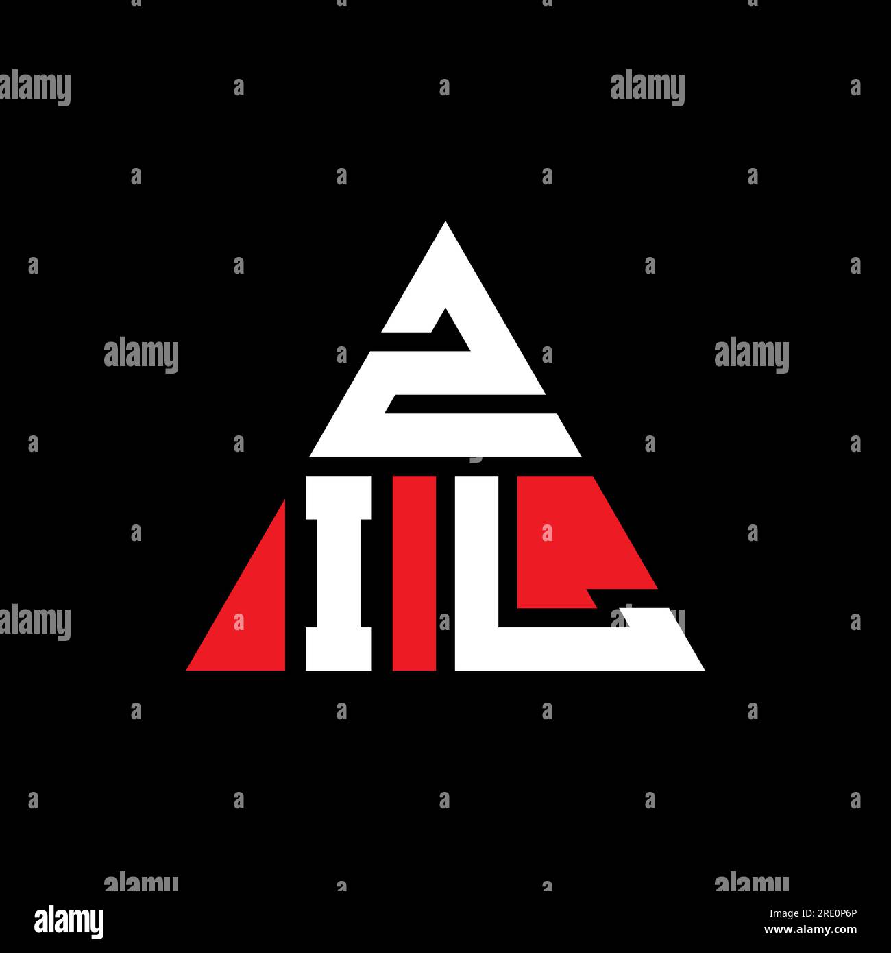Logo ZIL a lettere triangolari con forma triangolare. Monogramma con logo triangolare ZIL. Modello di logo vettoriale triangolare ZIL di colore rosso. ZIL triangul Illustrazione Vettoriale