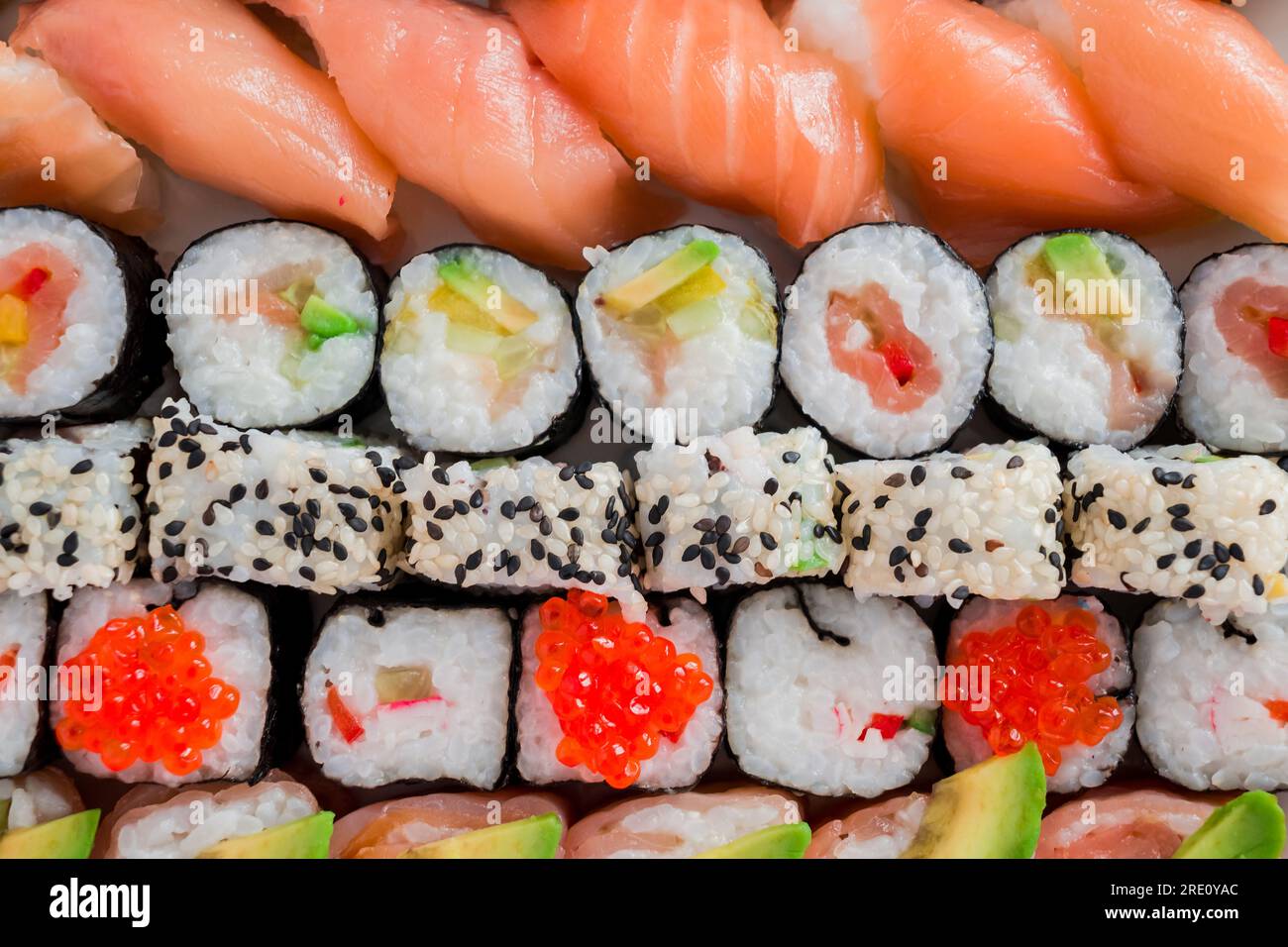 Foto dello sfondo del sushi Foto Stock