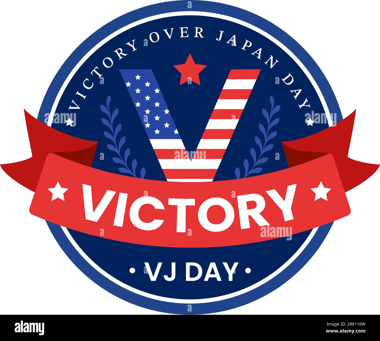 VJ Victory Over Japan Day celebra l'illustrazione vettoriale con lo sfondo della bandiera degli Stati Uniti in un cartone animato disegnato a mano per modelli di landing page Illustrazione Vettoriale