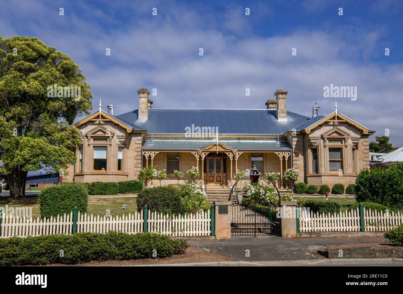 Bell'esempio di architettura coloniale Campbell Town Tasmania Australia Foto Stock