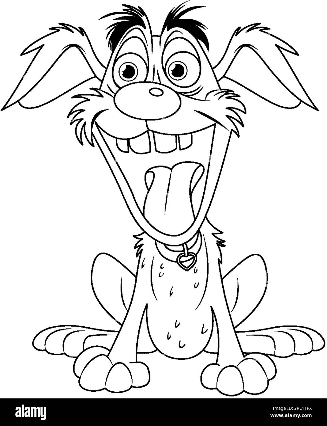 Illustrazione carina e giocosa dei cartoni animati da cani pazzi Illustrazione Vettoriale