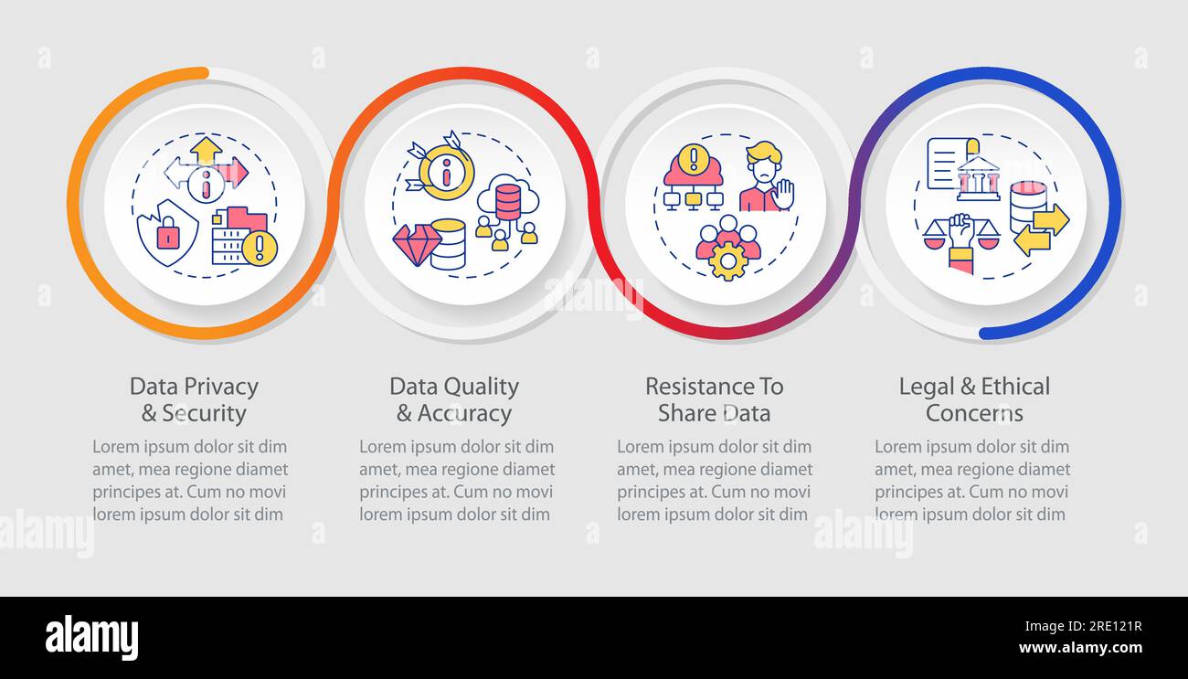 Layout per la democratizzazione dei dati con icone di riga Illustrazione Vettoriale