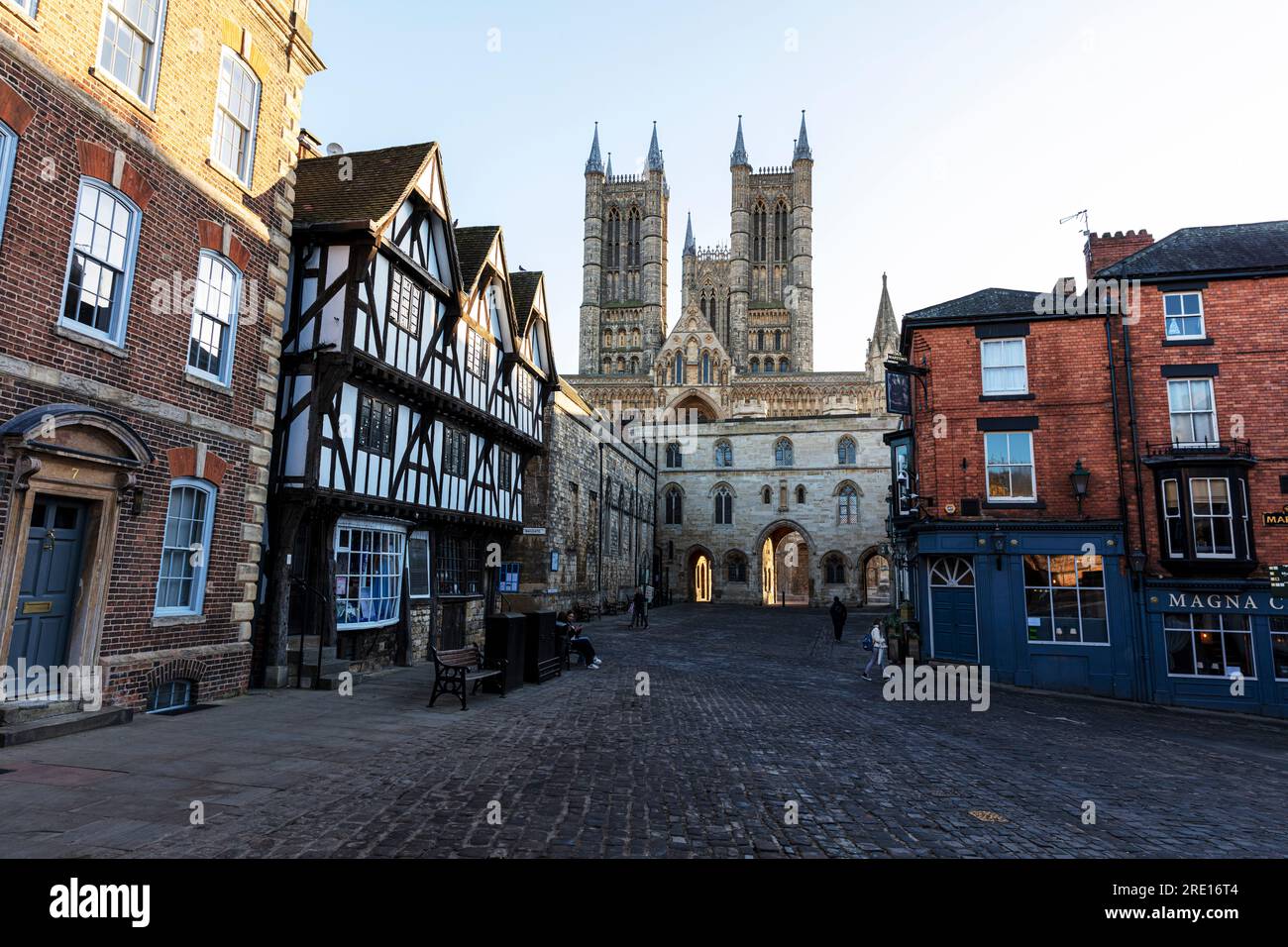 Lincoln Cathedral, Lincoln Castle Square, Lincoln UK, Lincoln City, Lincoln England, Cattedrale, Piazza del Castello, città, città, storico, storia, Foto Stock