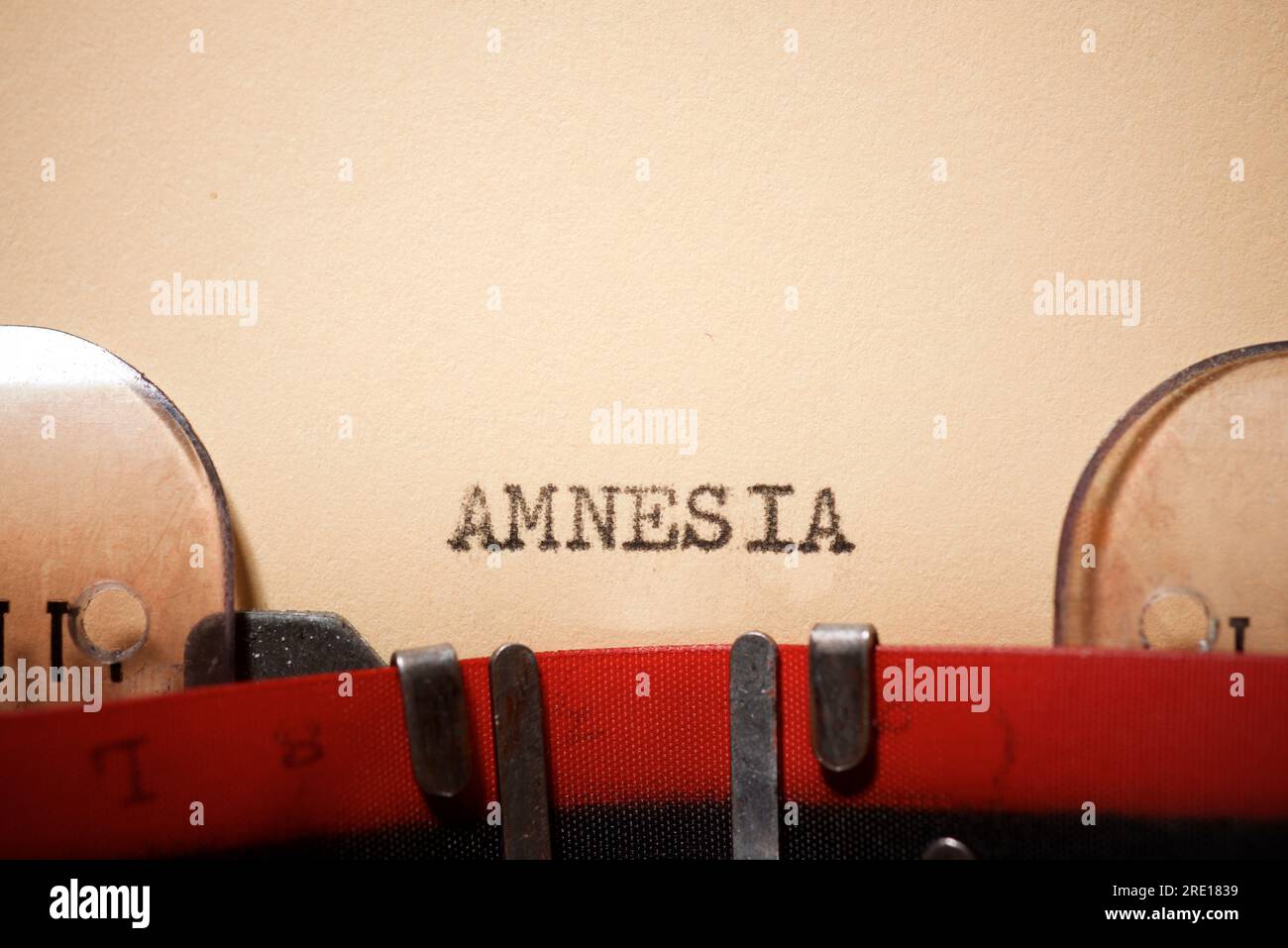 Parola amnesia scritta con una macchina da scrivere. Foto Stock