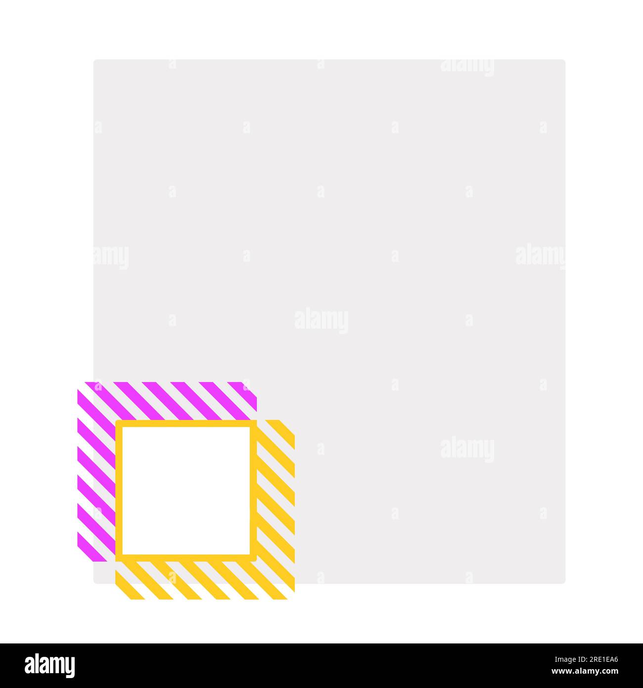 Rettangolo grigio vuoto con design a righe colorato dell'elemento della brochure Illustrazione Vettoriale