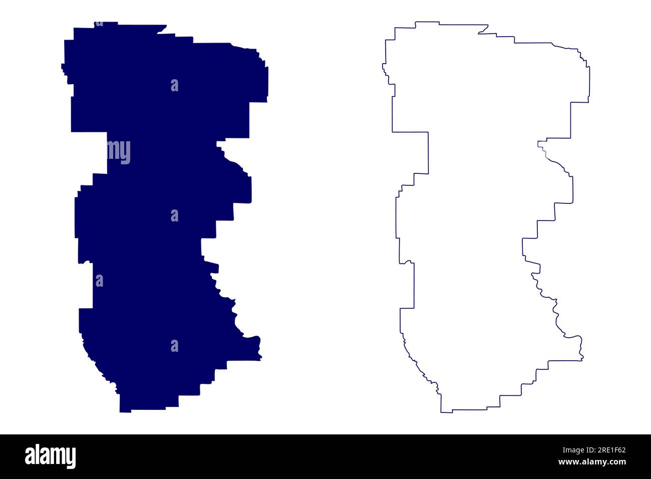 Divisione n. 5 (Canada, provincia di Alberta, Nord America), illustrazione vettoriale della mappa, mappa di schizzo dello scribble, divisione censimento in Alberta Illustrazione Vettoriale