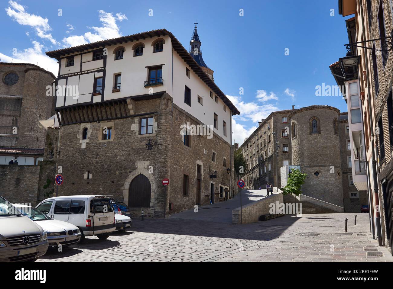 Torre de los Hurtado de Anda, XV secolo, Vitoria, Gasteiz, Álava, Paesi Baschi, Euskadi, Euskal Herria, Spagna. Foto Stock