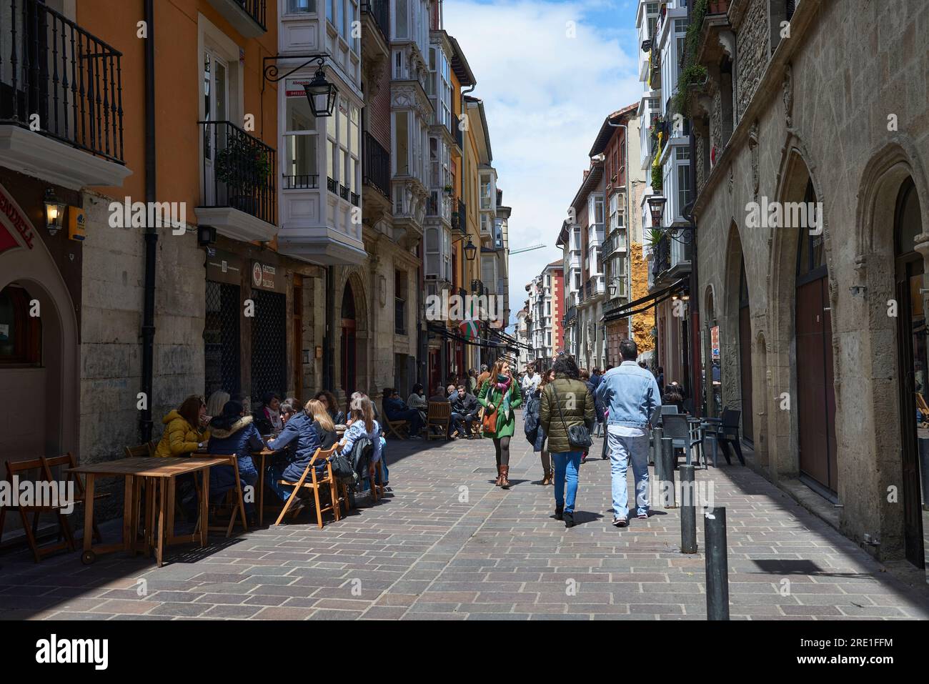 Via Cuchilleria, Città Vecchia, Vitoria, Gasteiz, Álava, Paesi Baschi, Euskadi, Euskal Herria, Spagna. Foto Stock