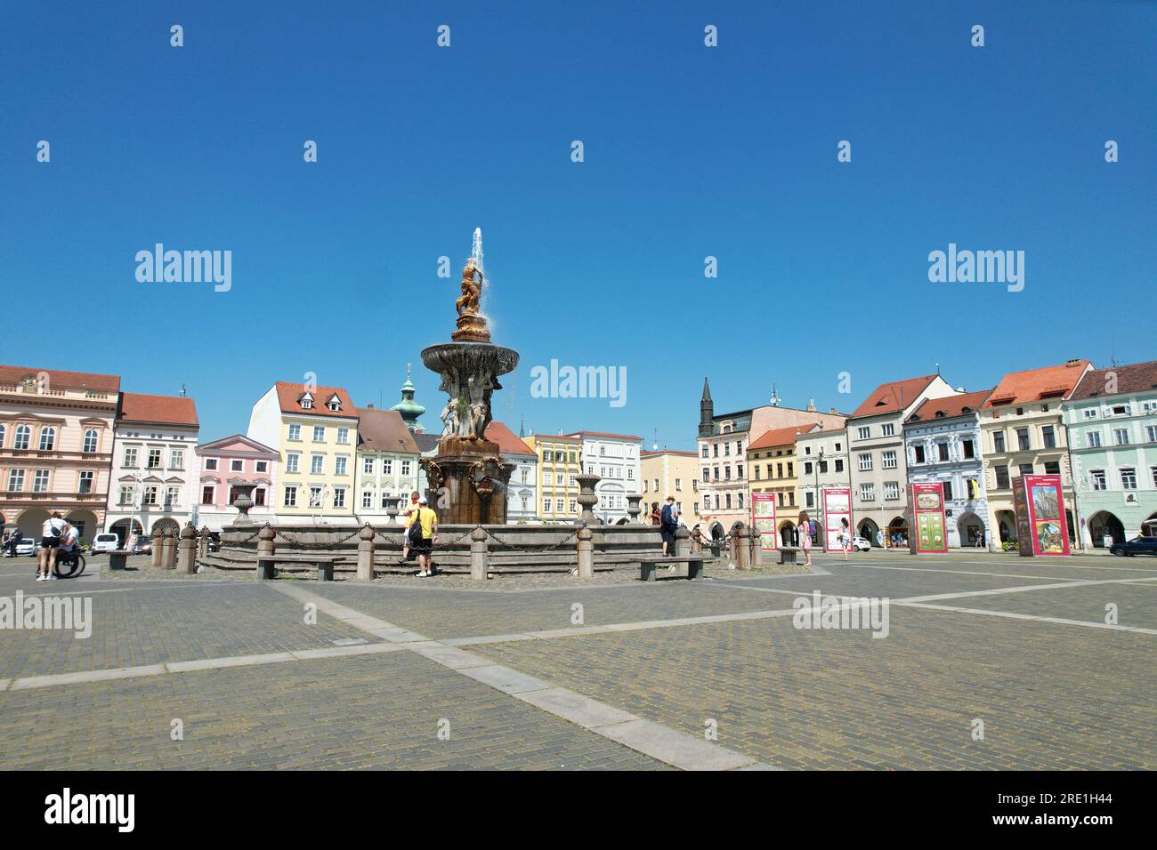 Città di Ceske Budejovice, vista panoramica delle strade, piazza, città di České Budějovice, repubblica Ceca, Europa, bella città stirica architec Foto Stock