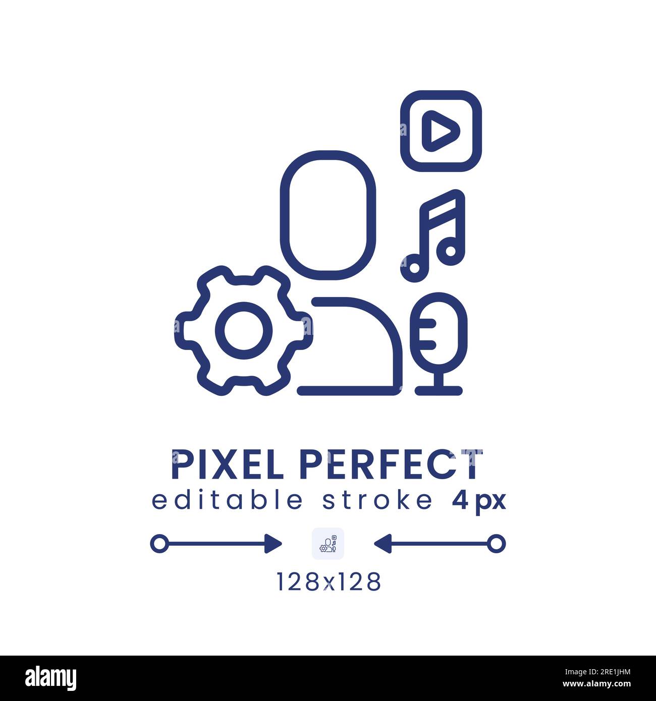 Icona del desktop lineare dei contenuti generati dall'utente Illustrazione Vettoriale