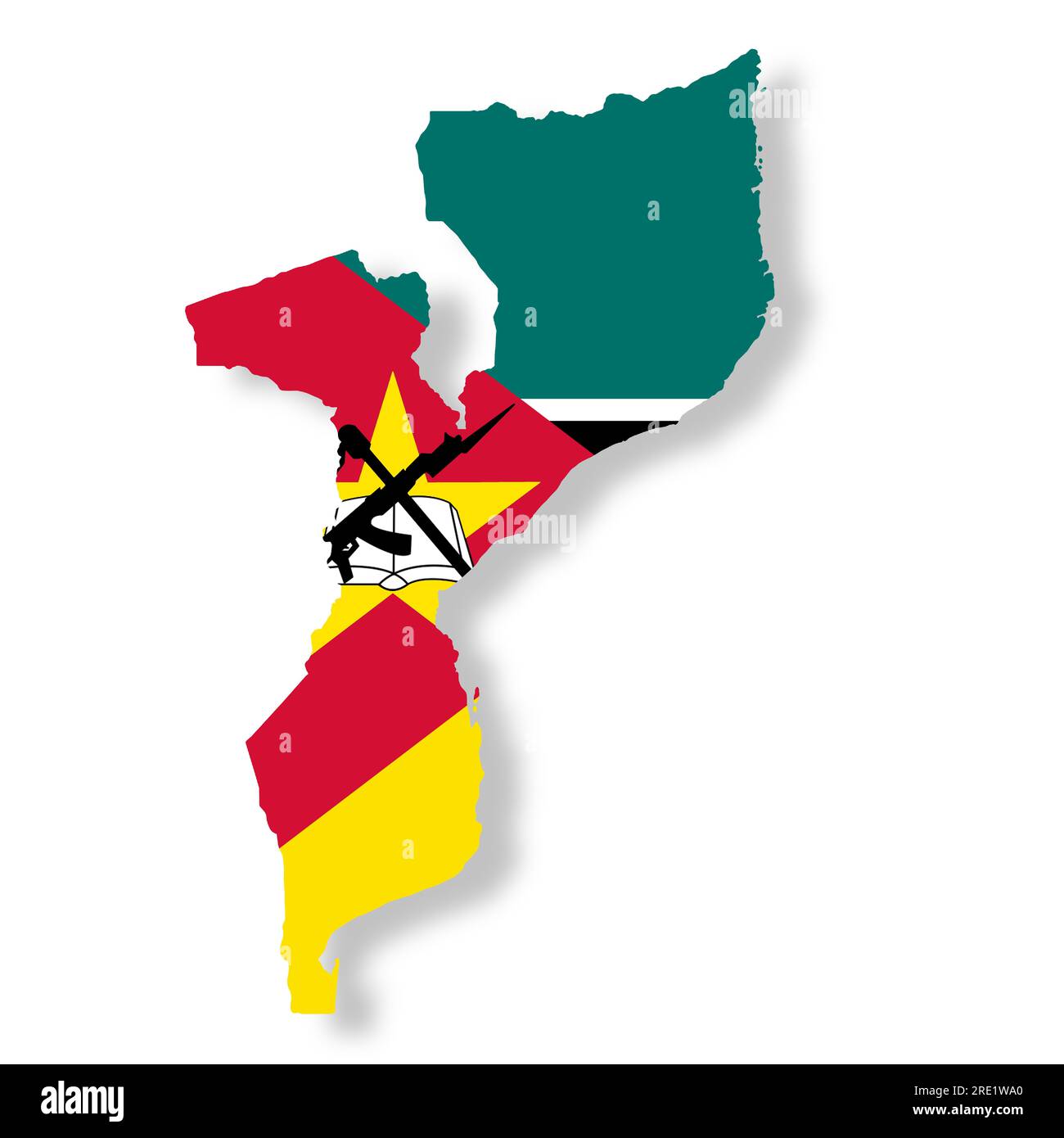 Mappa del Mozambico con illustrazione 3d del tracciato di ritaglio Foto Stock