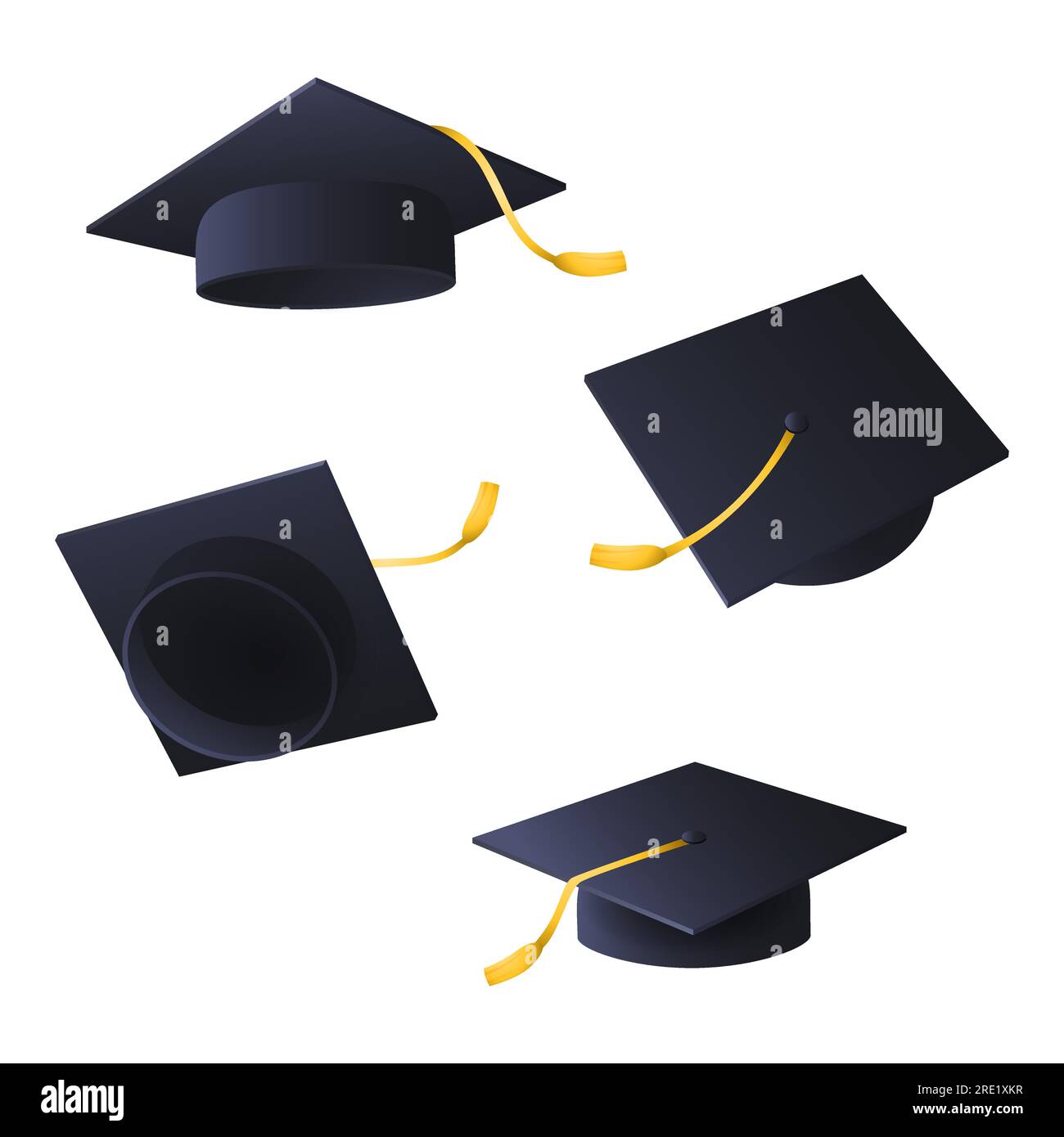 Tappi graduati volanti Illustrazione Vettoriale