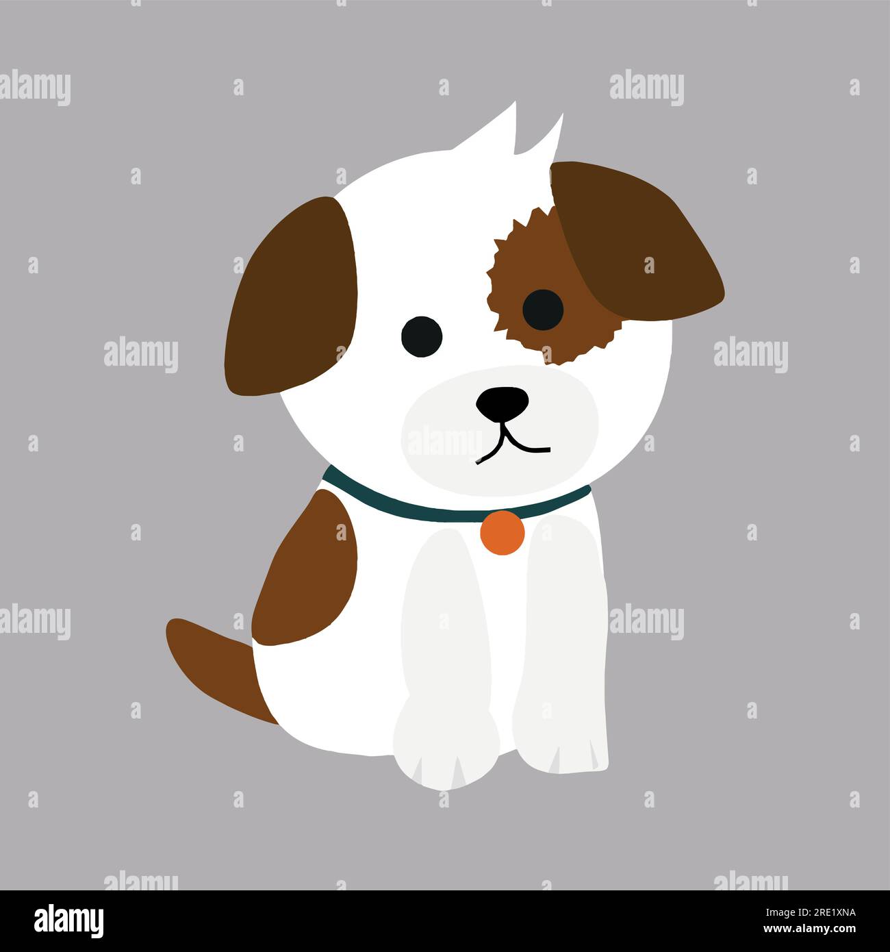 Immagine vettoriale di un cane carino con macchie. Illustrazione Vettoriale