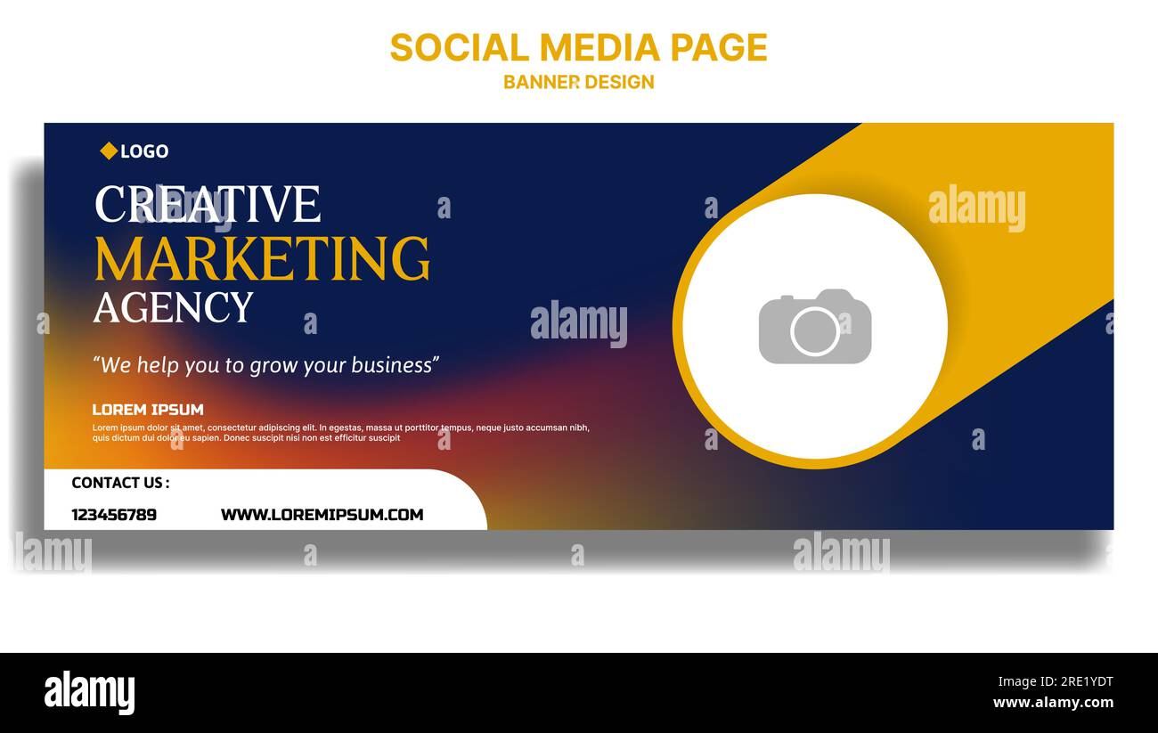 creazione di copertine per social media per agenzie di marketing creative, banner web per agenzie di marketing Illustrazione Vettoriale