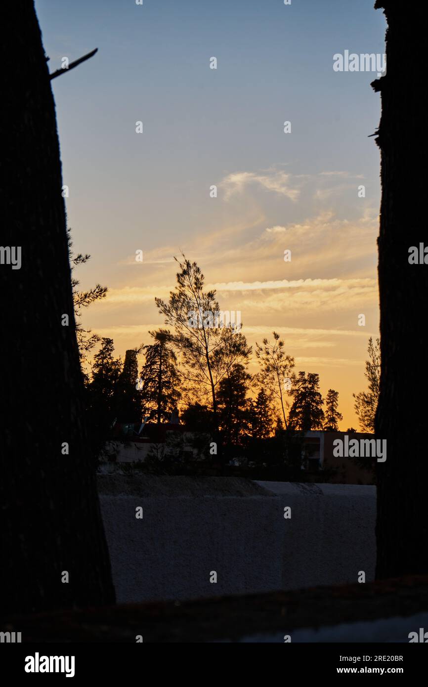 Tramonto sulle montagne in Marocco Foto Stock