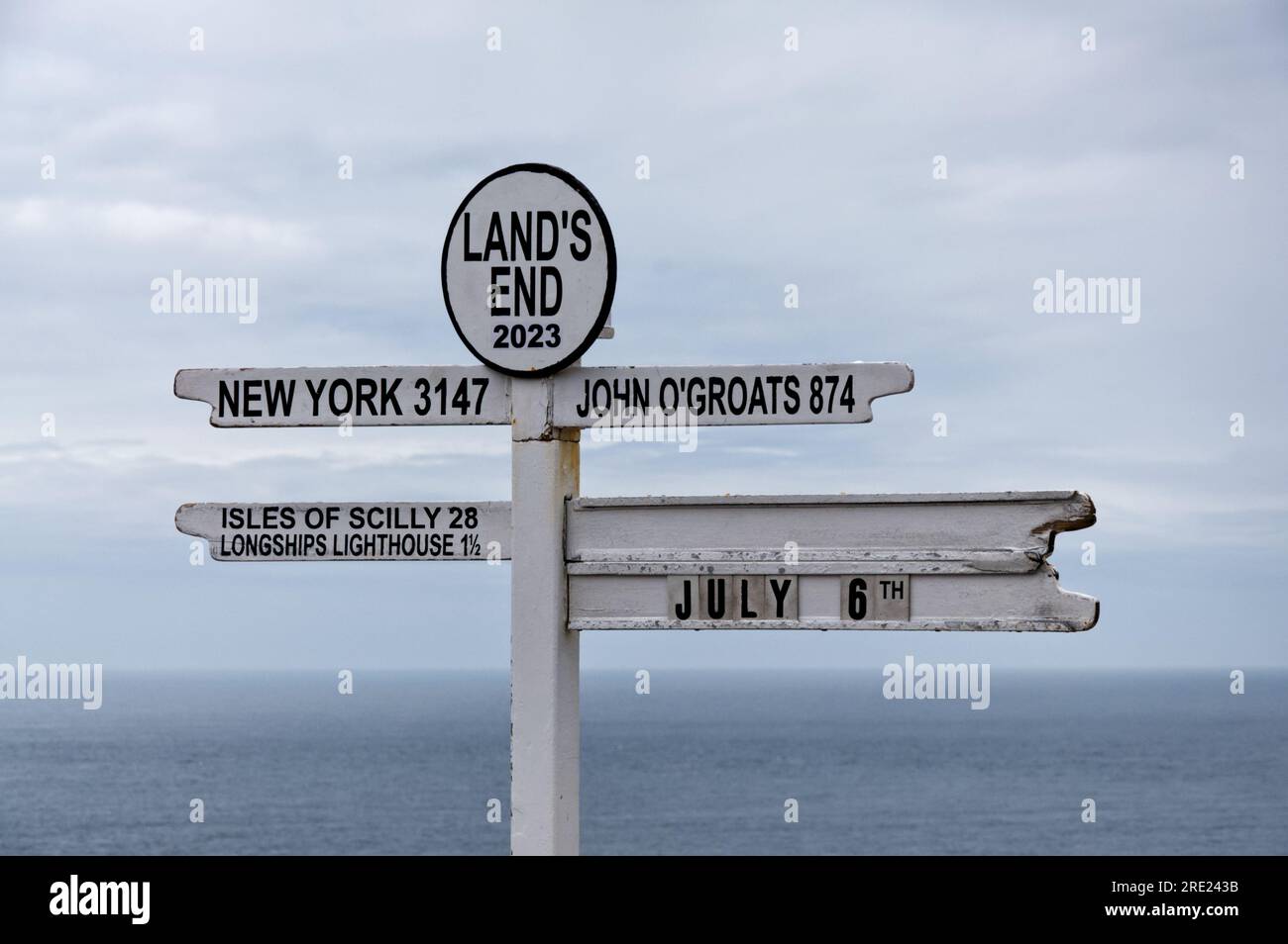 Segui le indicazioni per Lands End Cornwall Foto Stock