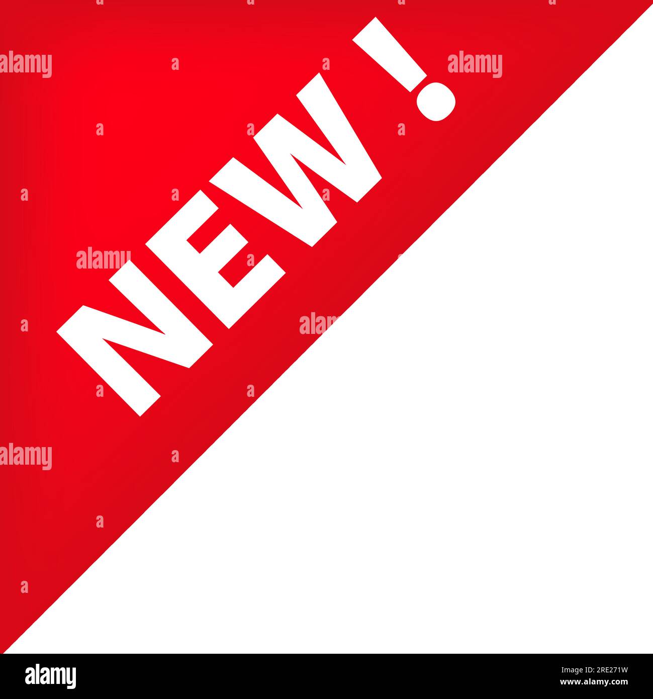 Tag nell'angolo superiore sinistro rosso con nuovo banner Illustrazione Vettoriale