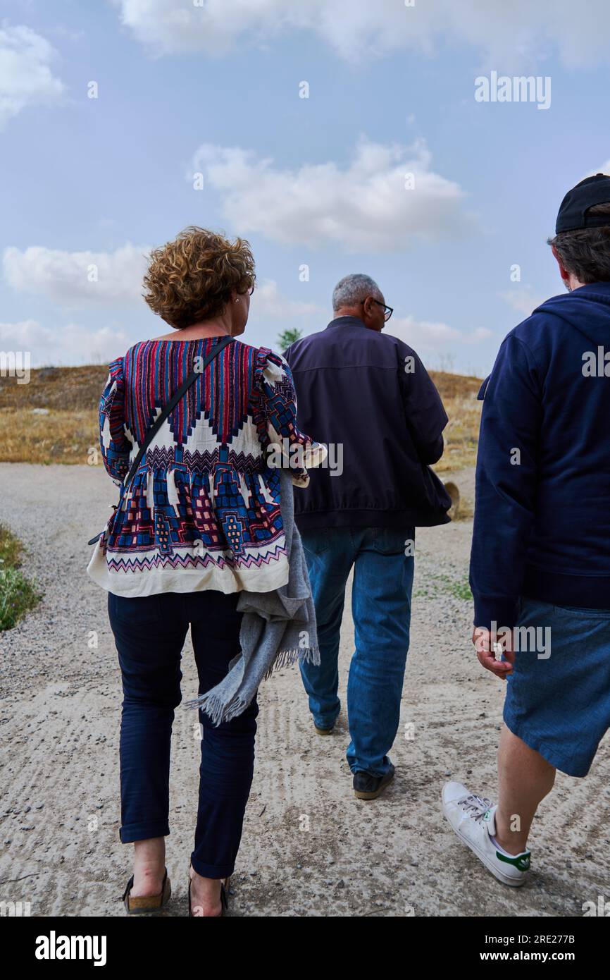 Turisti a Volubilis Foto Stock