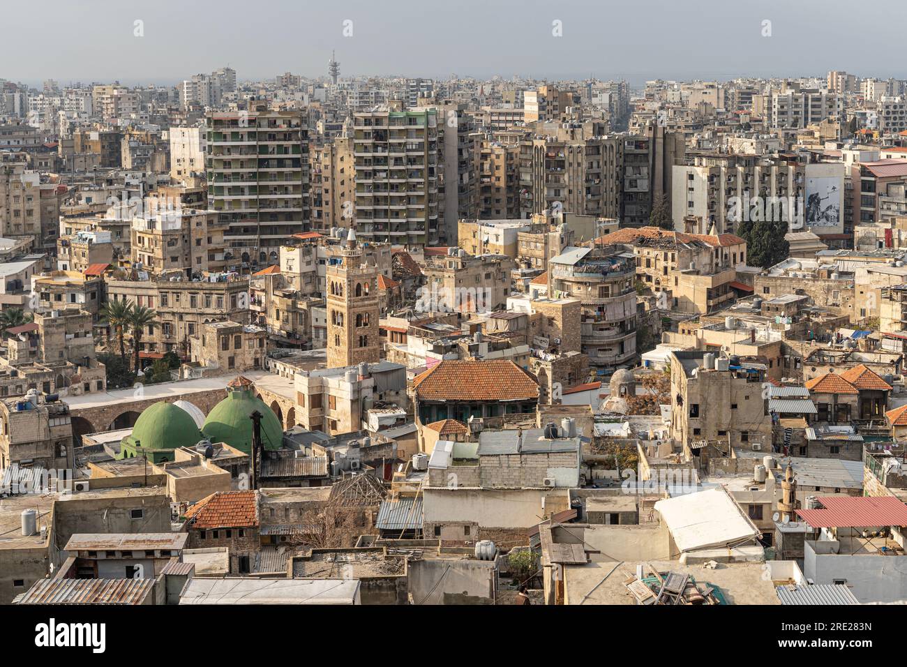 Vista di Tripoli, la seconda città più grande in Libano Foto Stock