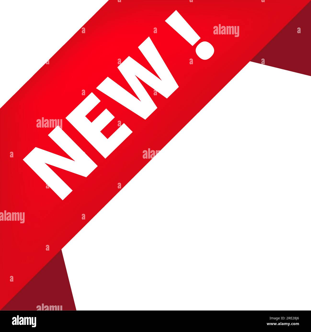 Tag angolo superiore sinistro rosso. Barra multifunzione con nuovo banner Illustrazione Vettoriale