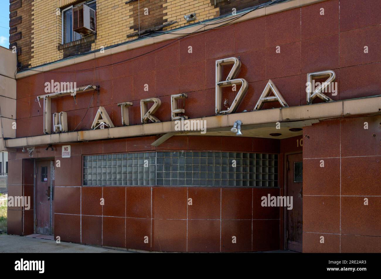 Teatro e bar a McKeesport, Pennsylvania Foto Stock