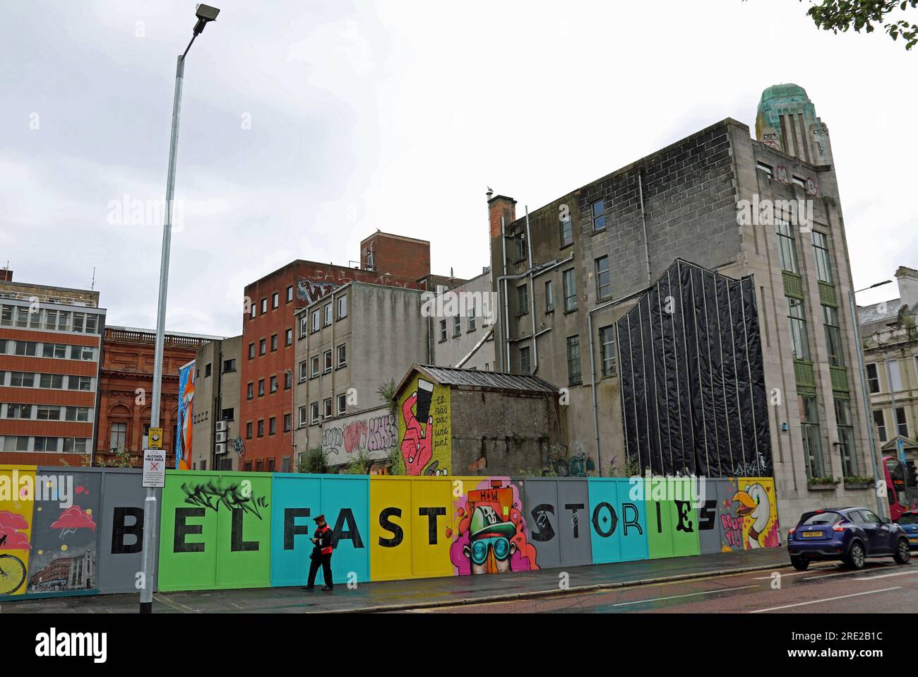 Sito di riqualificazione a North Street a Belfast Foto Stock