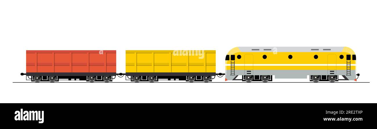 Moderno e colorato concetto vettoriale locomotiva Illustrazione Vettoriale