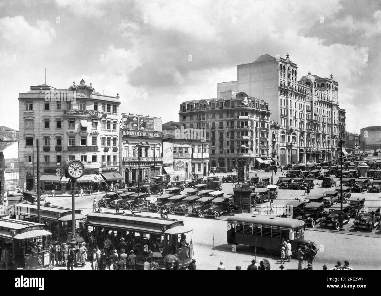 San Paolo, Brasile: c. 1928 la zona di Praca da se nel centro di San Paolo. Foto Stock
