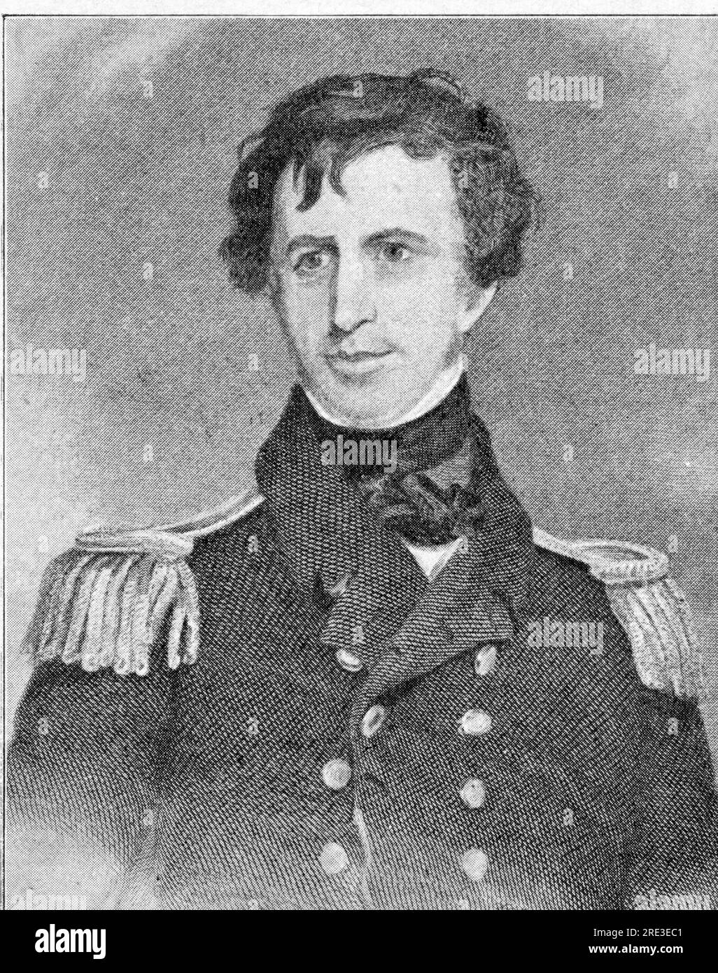 Wilkes, Charles, 3.4.1798 - 8,2.1877, ammiraglio ed esploratore americano, incisione in legno, circa 1840, IL COPYRIGHT DELL'ARTISTA NON DEVE ESSERE CANCELLATO Foto Stock