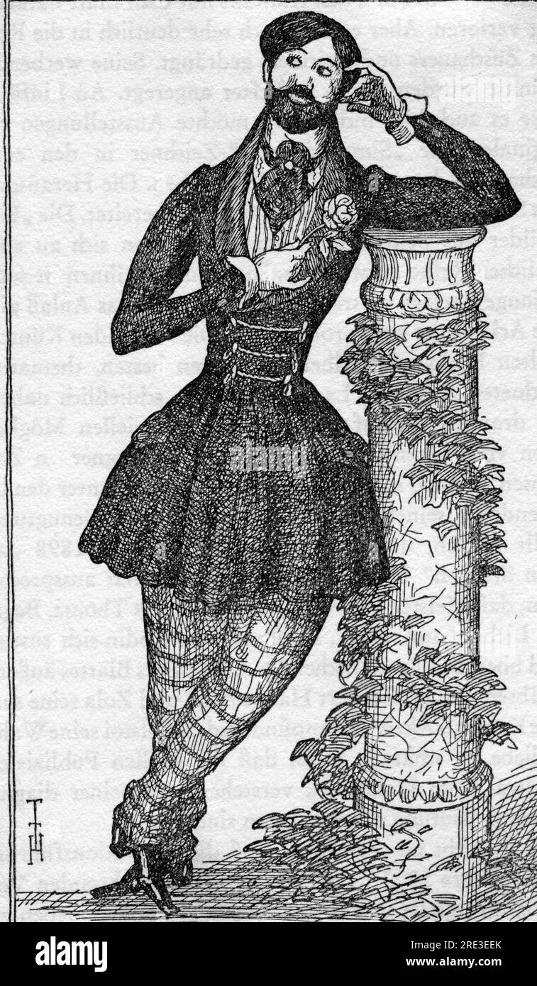 Wilke, Rudolf, 27.10.1873 - 4.11.1908, artista tedesco (disegnatore), disegno, ULTERIORI-DIRITTI-CLEARANCE-INFO-NON-DISPONIBILI Foto Stock