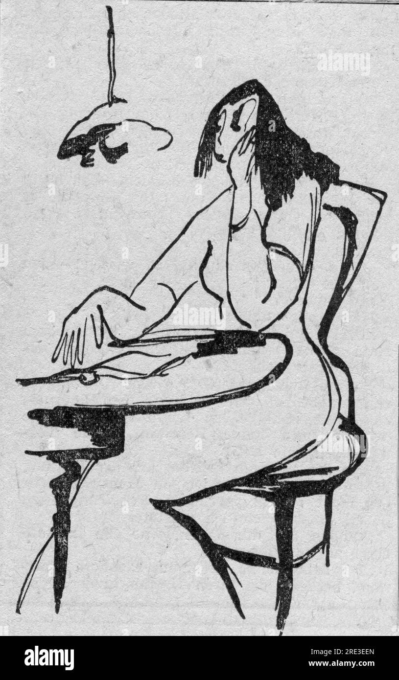 Wilke, Hermann, 13.2.1876 - 24.1,1950, artista tedesco (disegnatore), disegno, NEL XX SECOLO, IL COPYRIGHT DELL'ARTISTA NON DEVE ESSERE CANCELLATO Foto Stock
