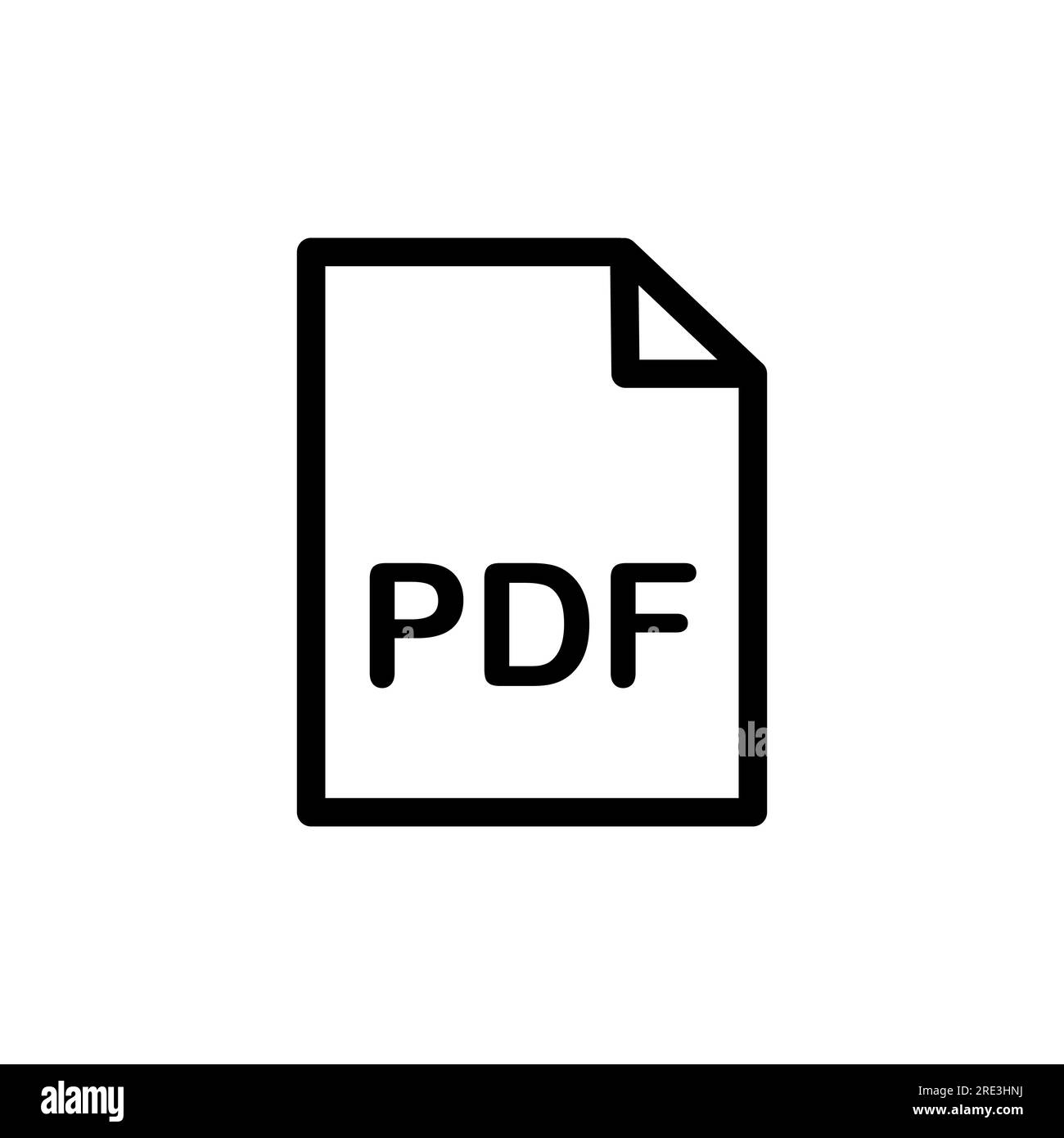 Icone tipo file - stile contorno file PDF Illustrazione Vettoriale