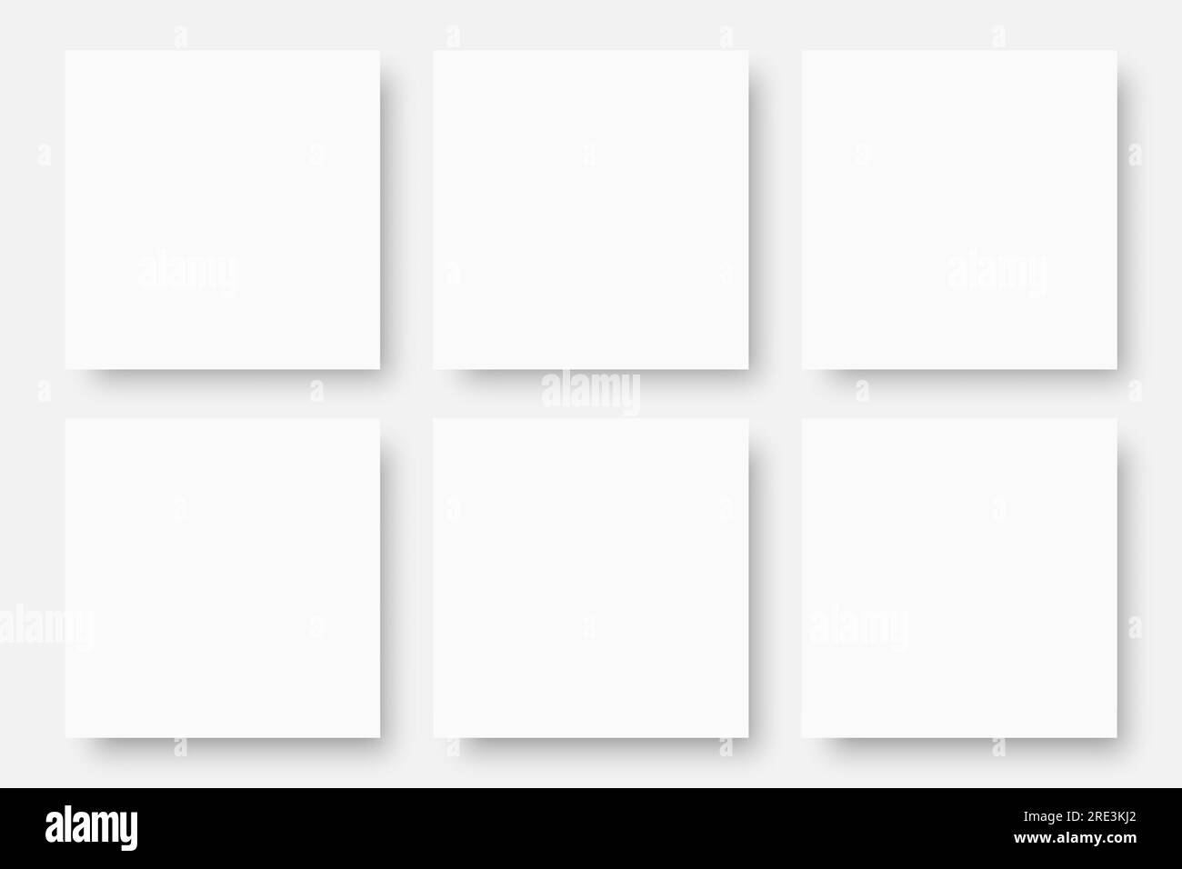 Modello minimo di layout vettoriale in cornici quadrate di colore bianco.modello di banner con forma geometrica quadrata per post, volantini e riviste sui social media. Illustrazione Vettoriale