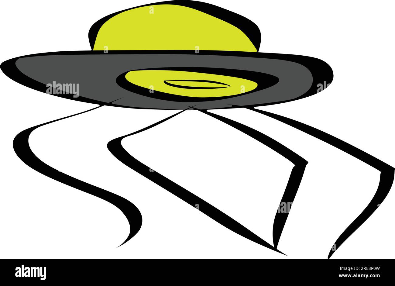 Un disegno a cartoni animati di un disco volante Illustrazione Vettoriale