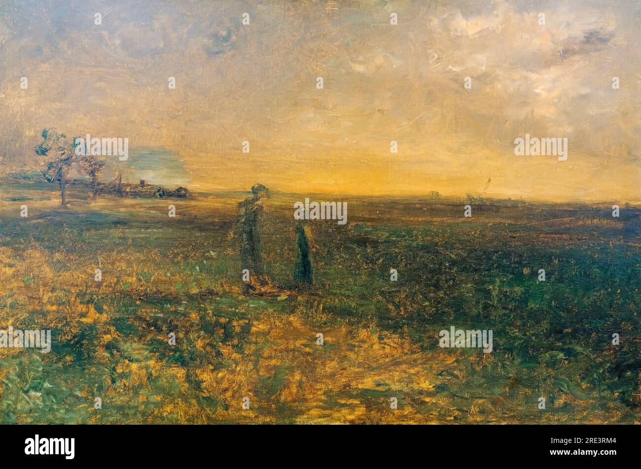 George Fuller quadro paesaggistico, Twilight on the Prairie, olio su tela, prima del 1884 Foto Stock