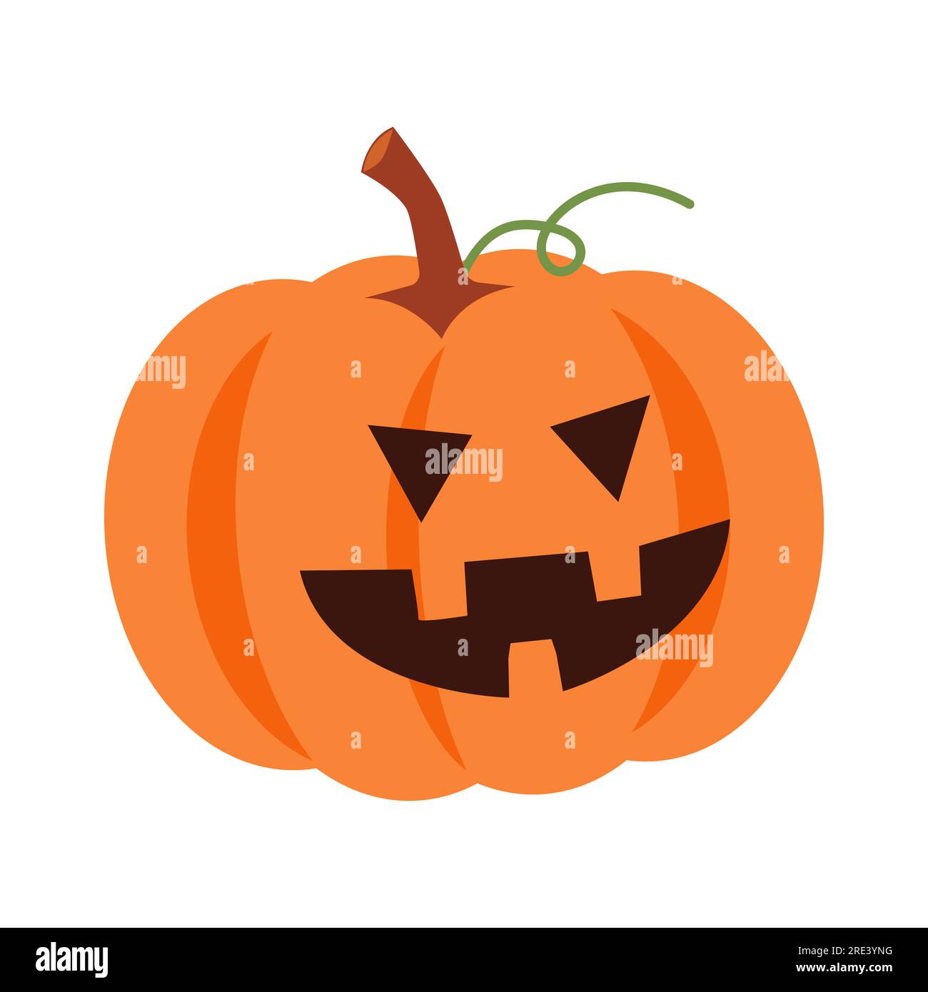 Zucca di Halloween con espressione facciale . Vettore . Illustrazione Vettoriale