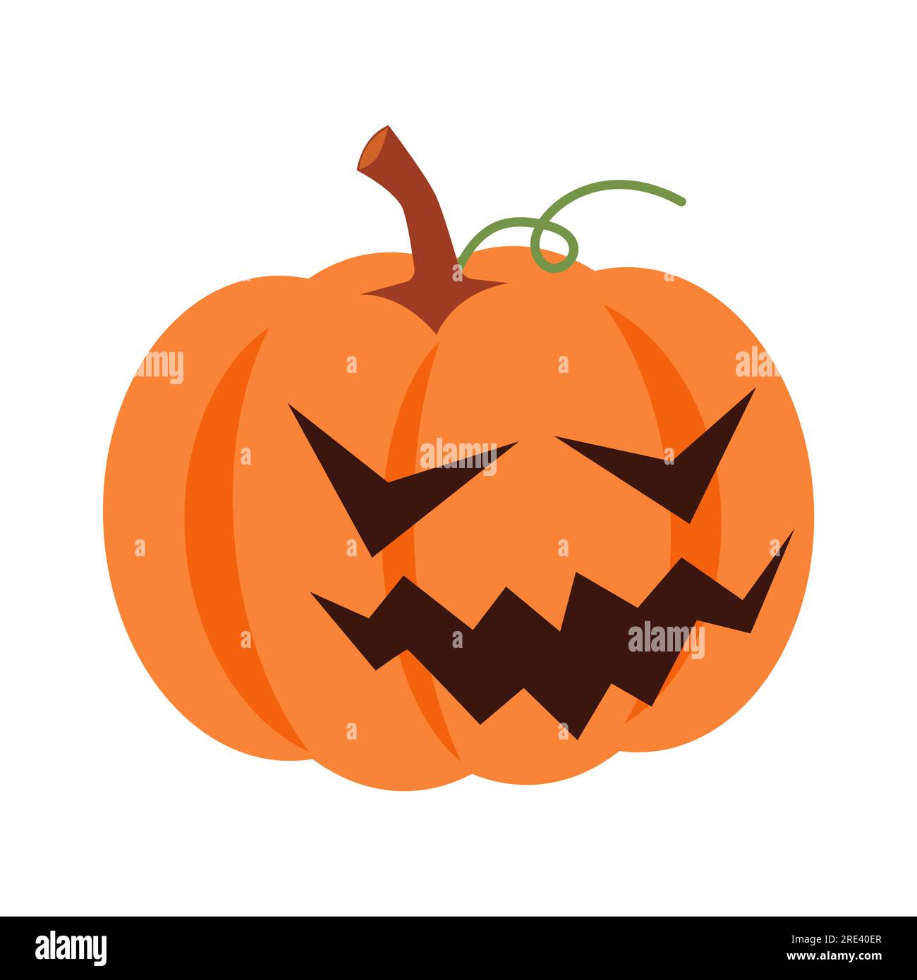 Zucca di Halloween con espressione facciale . Vettore . Illustrazione Vettoriale