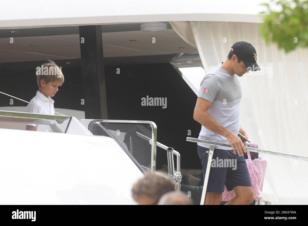 Sibenik, Croazia. 4 luglio 2022. Uno dei più grandi tennisti di tutti i  tempi, Roger Federer, trascorre la sua estate in Croazia. È stato girato  ieri a Skradin, dove è stato avvicinato