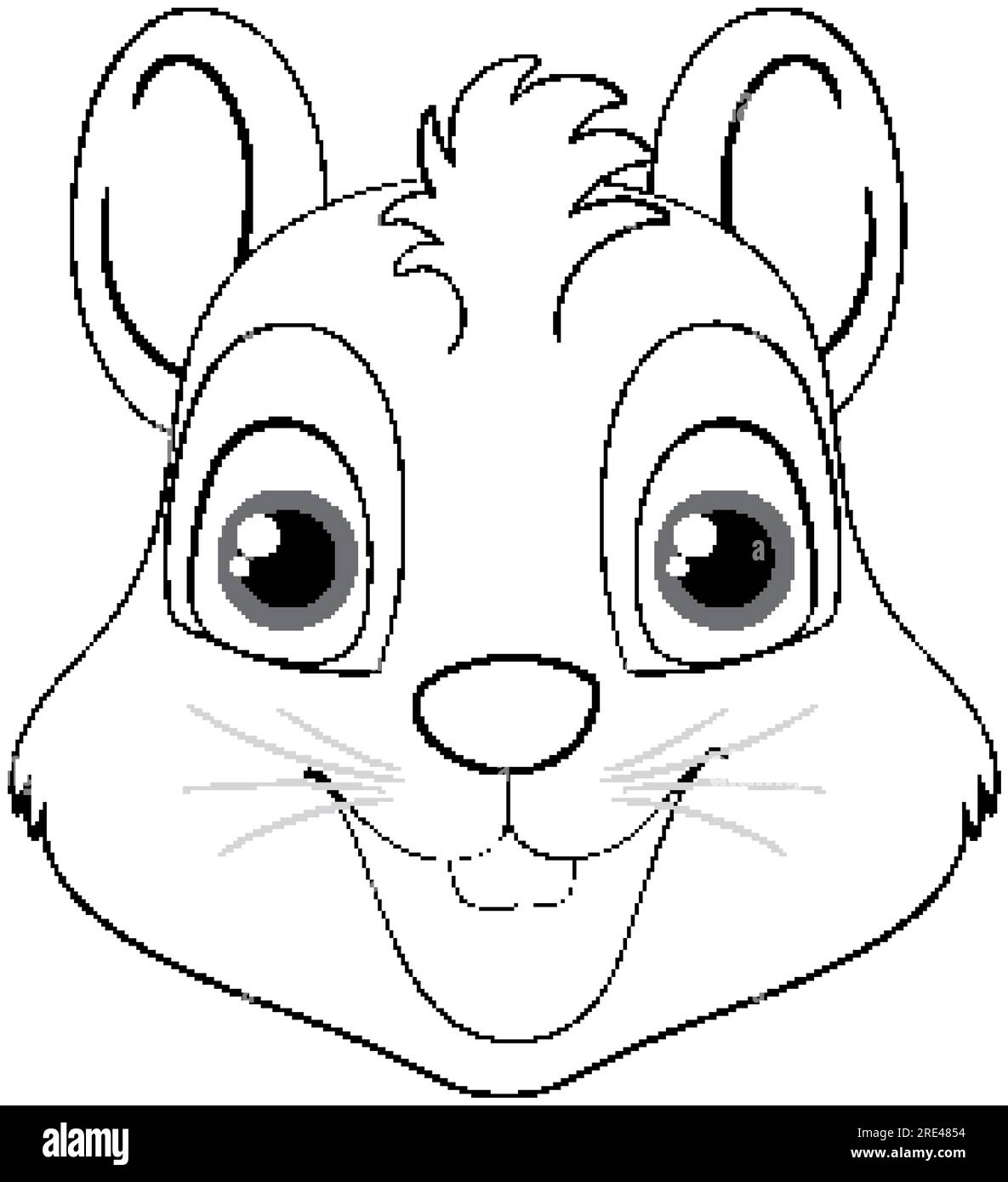 Un'allegra illustrazione animata di una faccia sorridente di scoiattolo isolata su uno sfondo bianco Illustrazione Vettoriale