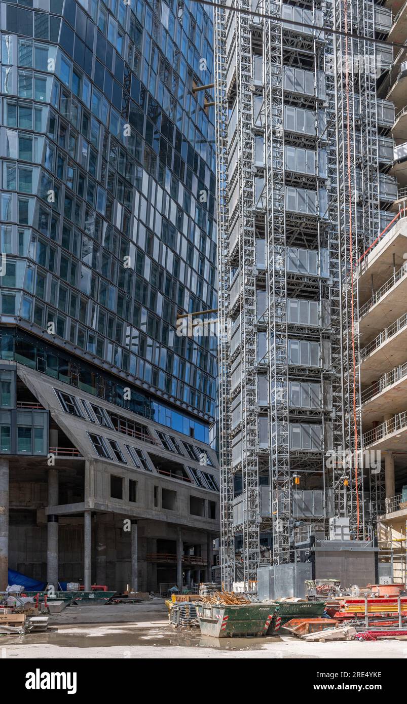 Cantiere dell'ufficio 4Four e della torre residenziale, Francoforte, Germania Foto Stock