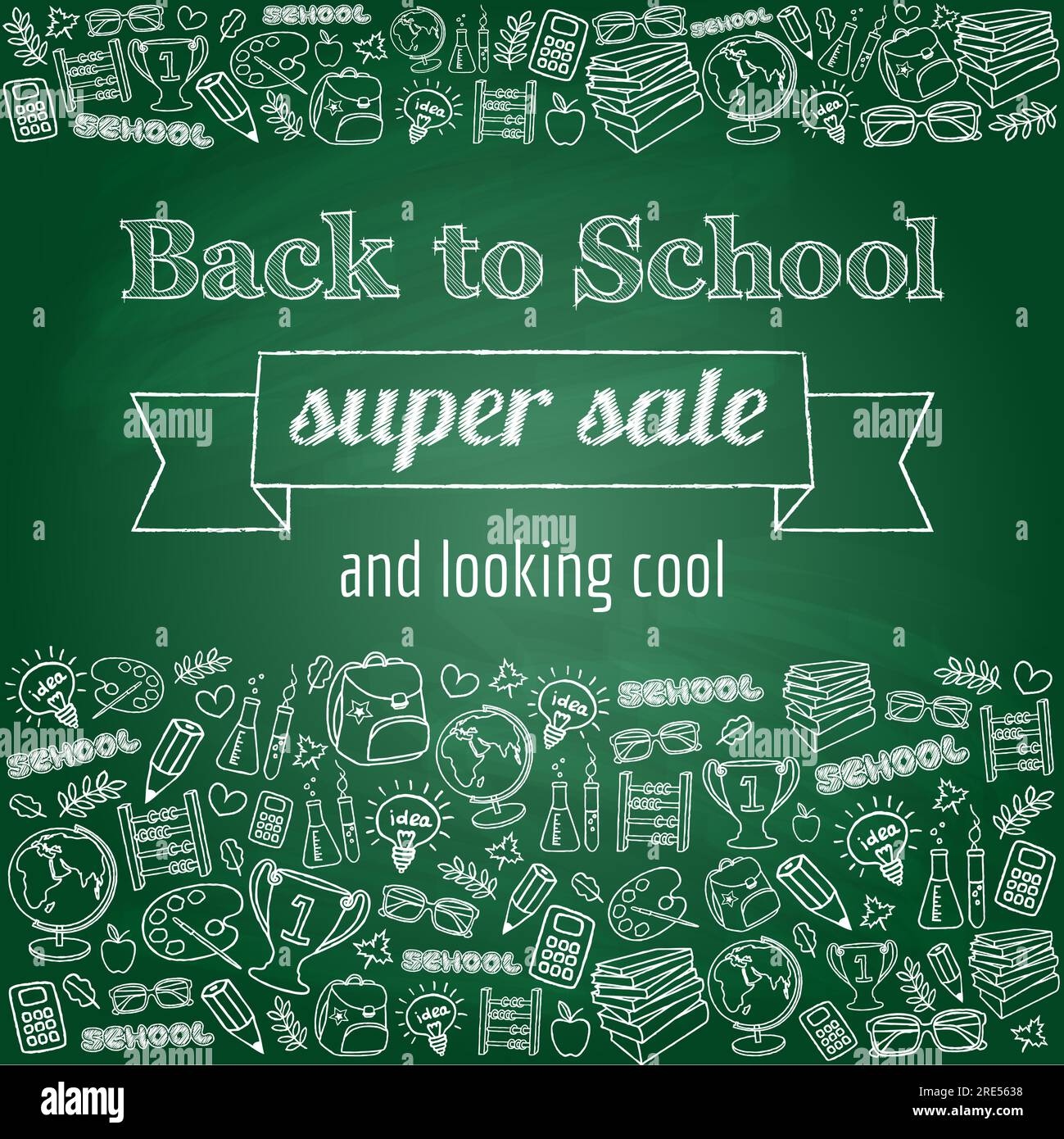 Doodle torna a scuola poster super vendita Illustrazione Vettoriale