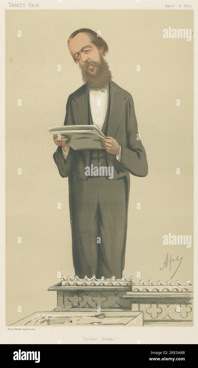 Politici - Vanity Fair. "Ordine, ordine". Il signor Henry Cecil Raikes. 17 aprile 1875 1875 di Carlo Pellegrini Foto Stock